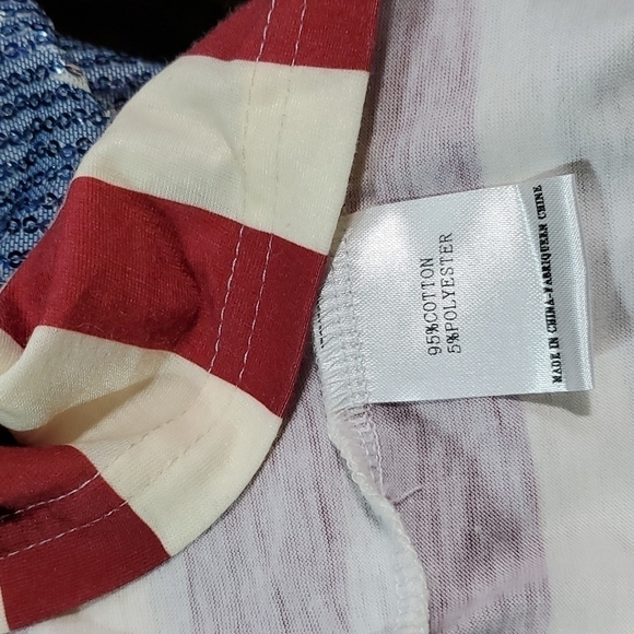 NWOT Crazy Train patriotic Sparkle Spangled bling sequin Tank top sz Small - Med - Picture 8 of 9